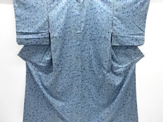 JAPANESE KIMONO / SILK / HAND WOVEN TSUMUGI / LEAVES